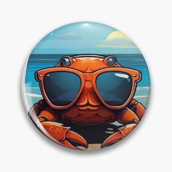 Artikelvorschau,  Krabbe mit Sonnenbrille am Strand entworfen und verkauft von Karaz's Animal Kingdom.