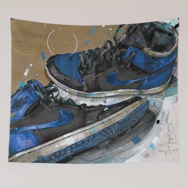 Item preview, Sneaker painting royal blue designed and sold by GalleryKauffeld.