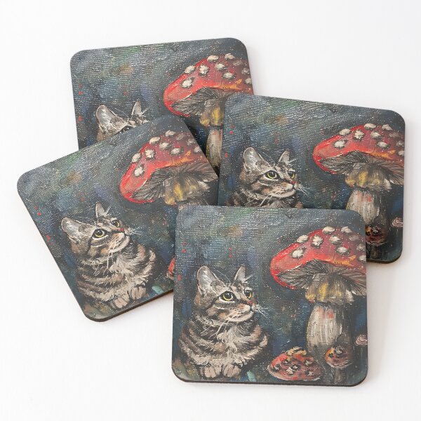 Item preview, Cat Mushroom Land Acrylic Paint designed and sold by MushroomTopia.