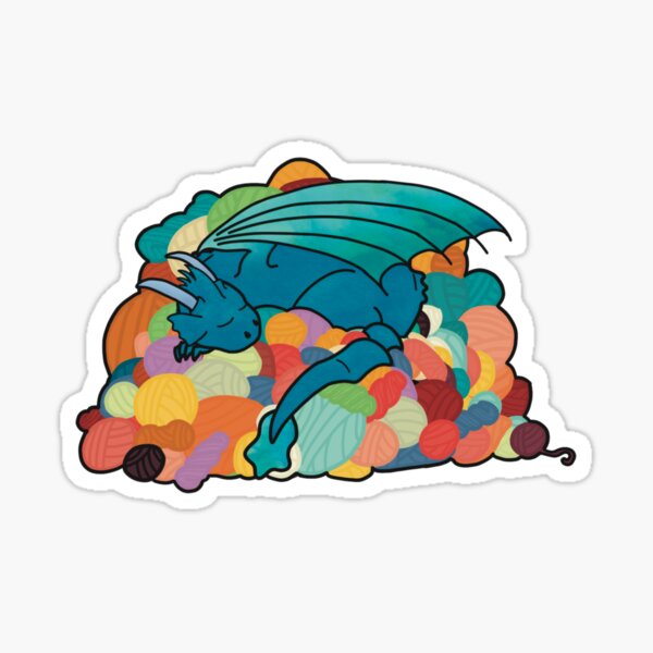 A Dragon's Hoard of Yarn Sticker
