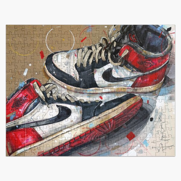 Vista previa del artículo con la obra «Zapatilla Jordan1 1984 con puntera negra», diseñado y vendido por GalleryKauffeld.