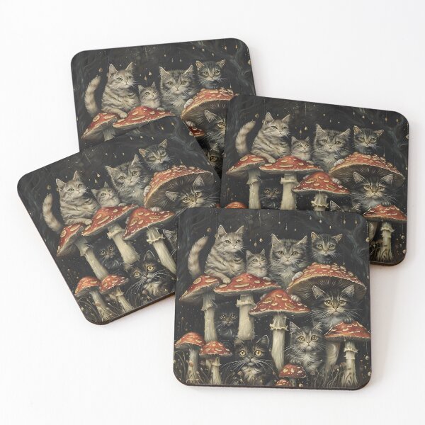 Item preview, Cats on Mushroom  designed and sold by MushroomTopia.