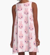 Häschen Pop Pink A-Linien Kleid