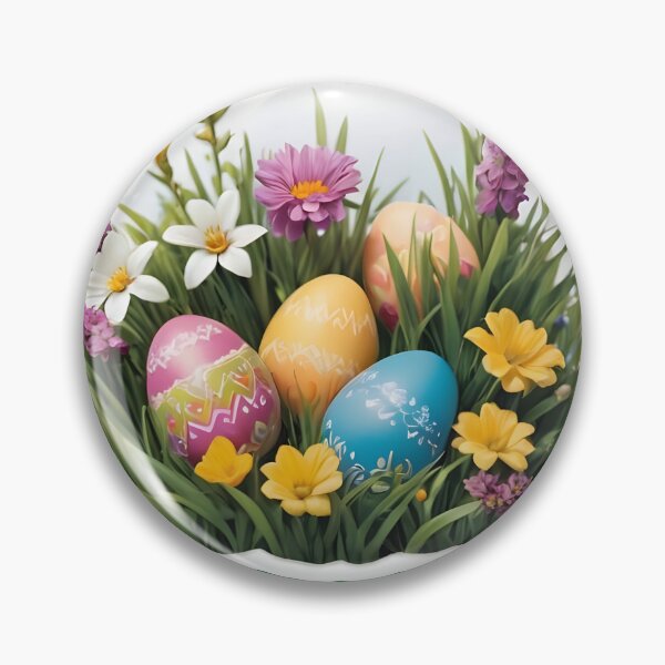Item preview, Hand painted Easter egg with flower and grass designed and sold by Trendsecne.