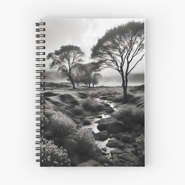 Item preview, Scandinavian Monochromatic Foggy Stream Scene designed and sold by ShadeScapeArt.