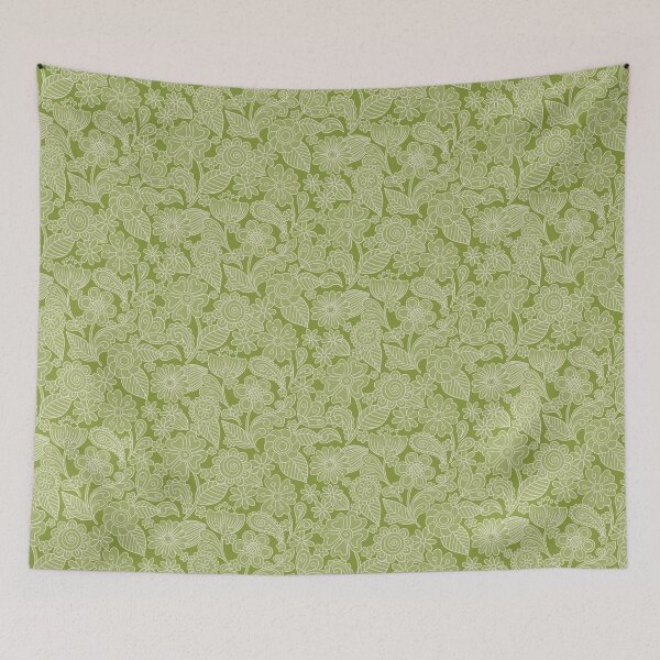 Item preview, 70s Floral- Green designed and sold by Studio-Ithelda.