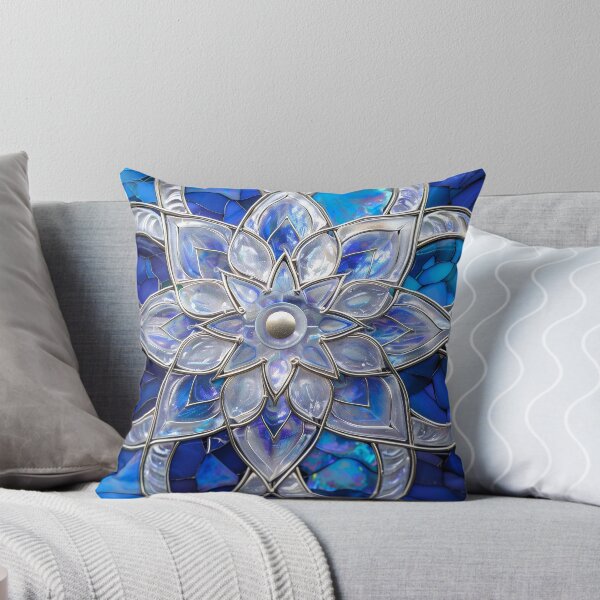 Item preview, White and blue opal mandala designed and sold by Fantasyplus.
