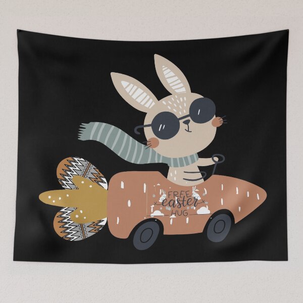 Aperçu de l'œuvre Happy Easter day Funny cute rabbits créée et vendue par artscreat.
