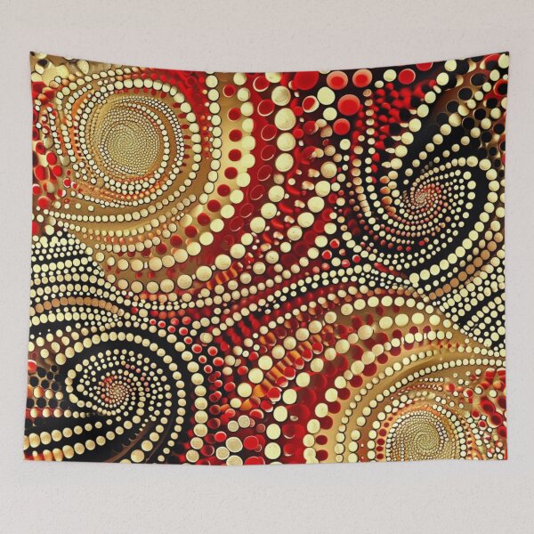 Item preview, Aboriginal Inspired Dot Art - Gold Veins designed and sold by GrinGalore.