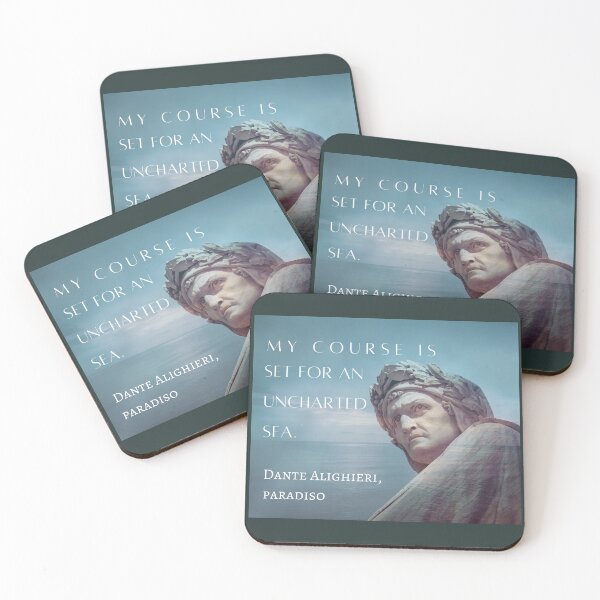 Item preview, Dante Alighieri portrait and quote: My course is set for an uncharted sea. designed and sold by artbleed.
