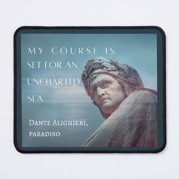 Item preview, Dante Alighieri portrait and quote: My course is set for an uncharted sea. designed and sold by artbleed.