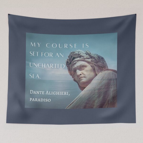 Item preview, Dante Alighieri portrait and quote: My course is set for an uncharted sea. designed and sold by artbleed.