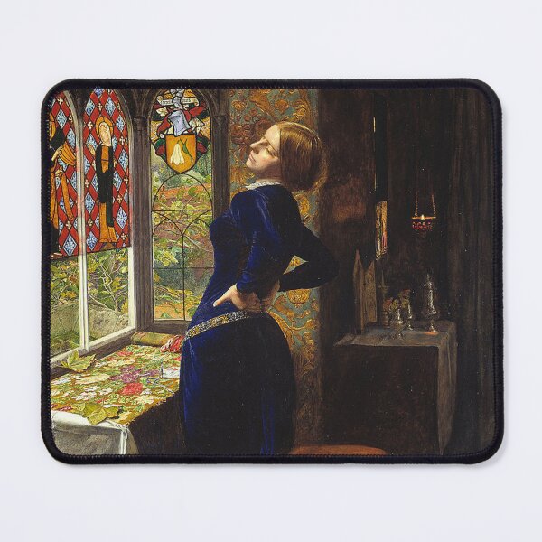Item preview, Woman in blue at the window Pre Raphaelite art by Dante Rosetti designed and sold by Vintage Designs +.