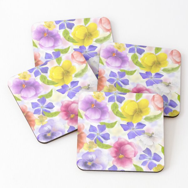 Item preview, Vinca Manor Violets Buttercup Colorful Pattern  designed and sold by Tina Veenstra.