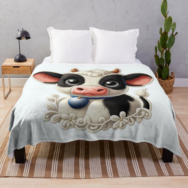Item preview, Floral Baby Cow - Embroidered and Unique designed and sold by Gamegiftscustom.