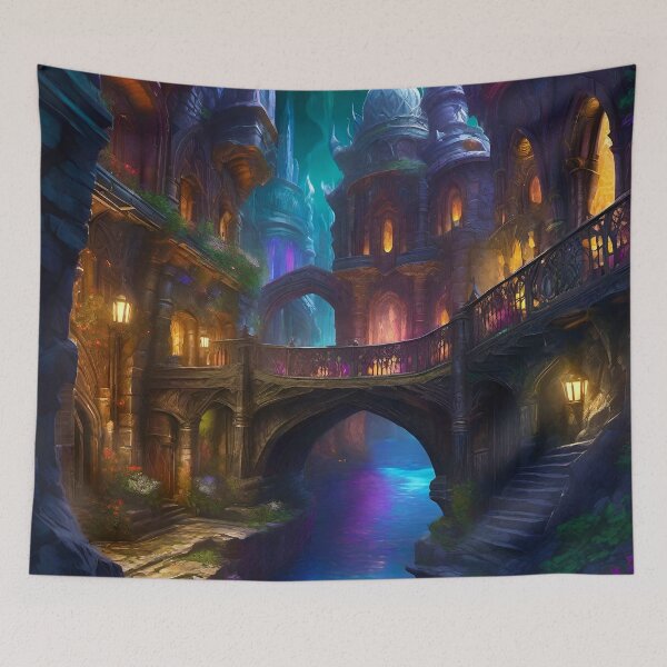 Item preview, Dark Elf City - Fantasy RPG Art designed and sold by Delerat7.