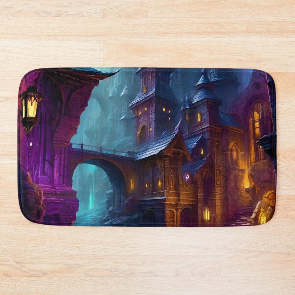 Item preview, Underdround River and Dark Elf Outpost - Fantasy RPG Art designed and sold by Delerat7.