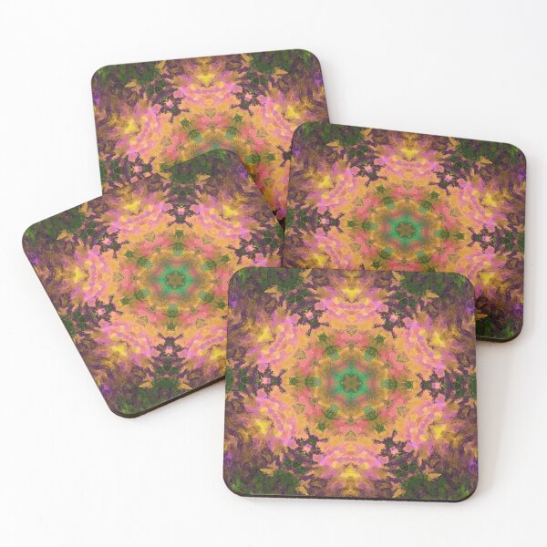 Item preview, Digital Mandala Pink Yellow and Green designed and sold by WormholeOrbital.