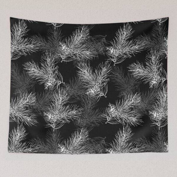 Item preview, pattern with forest branches and pine cones designed and sold by Oleksandra Yurchenko.