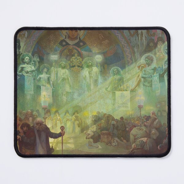Item preview, The Slav Epic, cycle No.17 Holy Mount Athos, by Alphonse Mucha. HIGH DEFINITION designed and sold by MINDTHECHERRY.