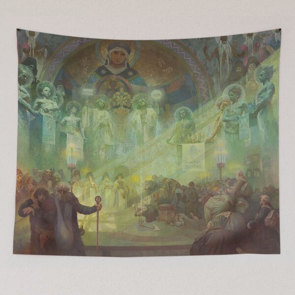 Item preview, The Slav Epic, cycle No.17 Holy Mount Athos, by Alphonse Mucha. HIGH DEFINITION designed and sold by MINDTHECHERRY.