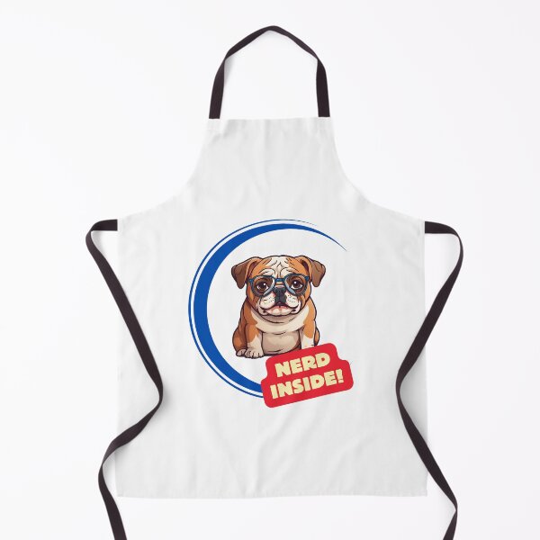 Item preview, English bulldog wearing eyeglasses - Nerd Inside designed and sold by PetPeeveDesigns.