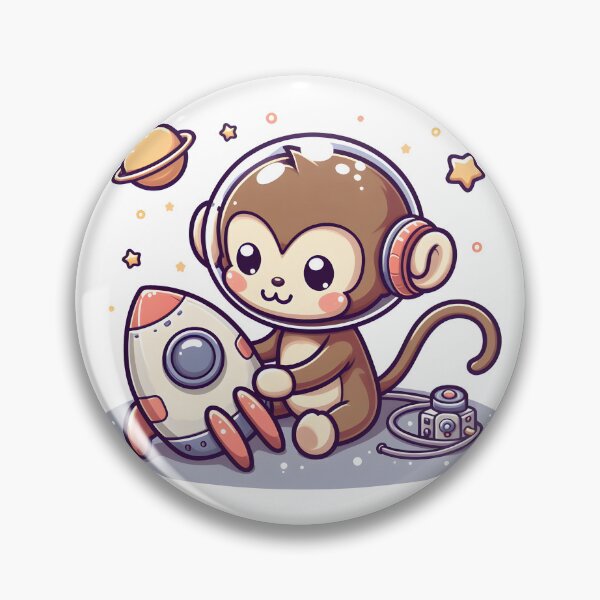 Item preview, Kawaii Monkey With Astronaut Helmet designed and sold by CanvasCutie.