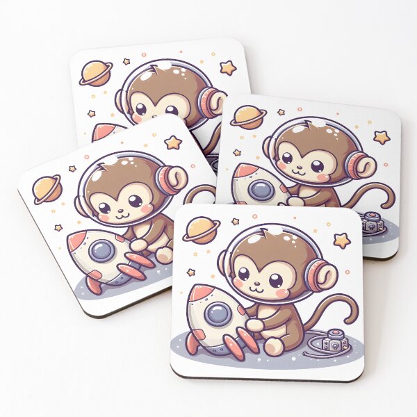 Item preview, Kawaii Monkey With Astronaut Helmet designed and sold by CanvasCutie.