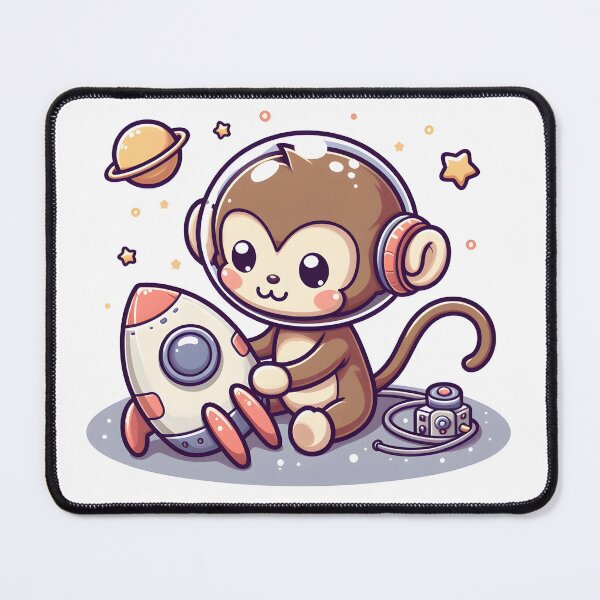 Item preview, Kawaii Monkey With Astronaut Helmet designed and sold by CanvasCutie.