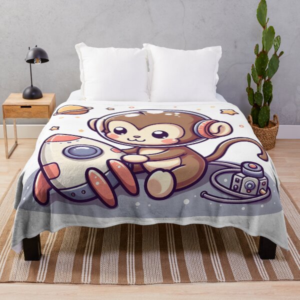 Item preview, Kawaii Monkey With Astronaut Helmet designed and sold by CanvasCutie.