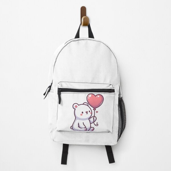 Item preview, Kawaii Polar Bear With Heart Balloon designed and sold by CanvasCutie.