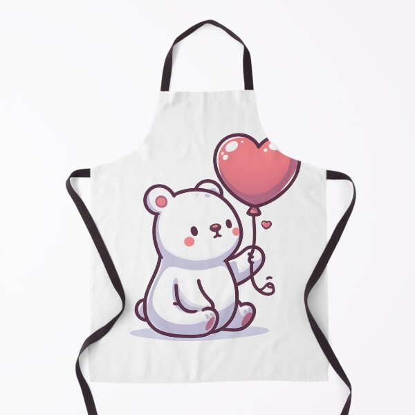 Item preview, Kawaii Polar Bear With Heart Balloon designed and sold by CanvasCutie.