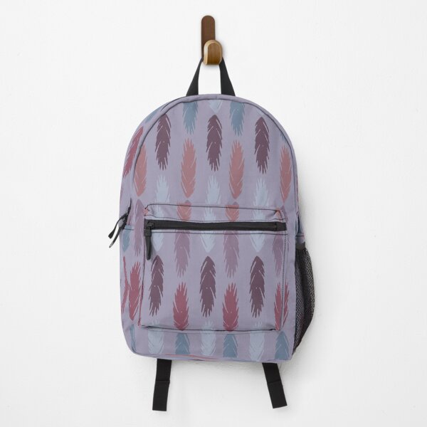 Item preview, Colourful feathers in line on a lilac background designed and sold by by Mònica Roca.