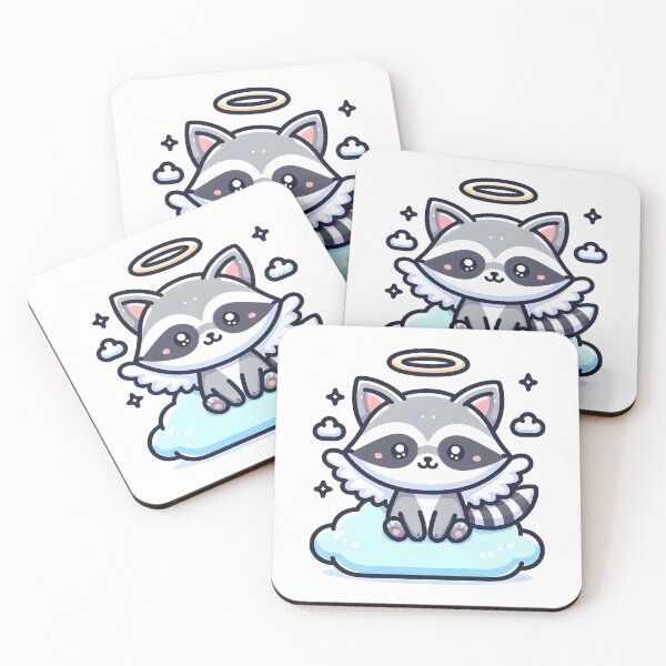 Item preview, Kawaii Raccoon With Angel Wings designed and sold by CanvasCutie.