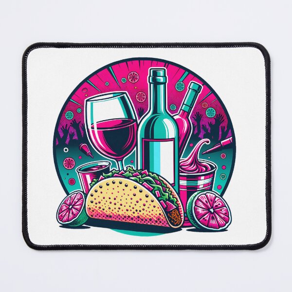 Item preview, Tacos and Wine designed and sold by PeelZinc.