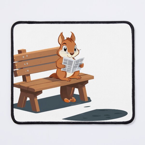 Item preview, Squirrel Reading Newspaper in Bench designed and sold by omerfdln34.