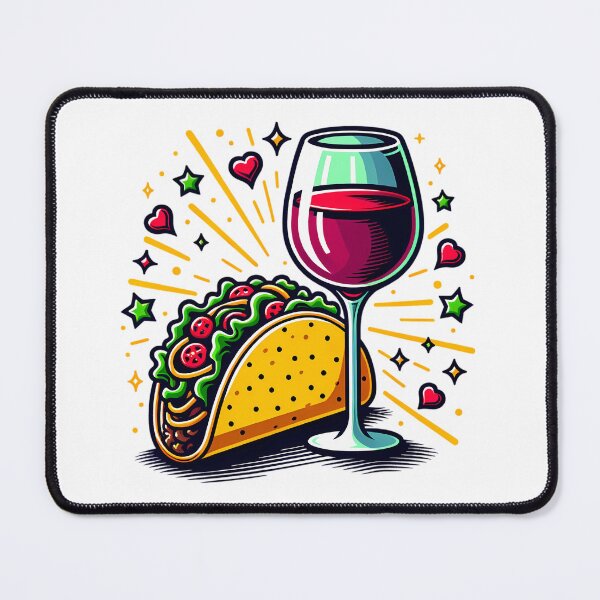 Item preview, Tacos and Wine designed and sold by PeelZinc.