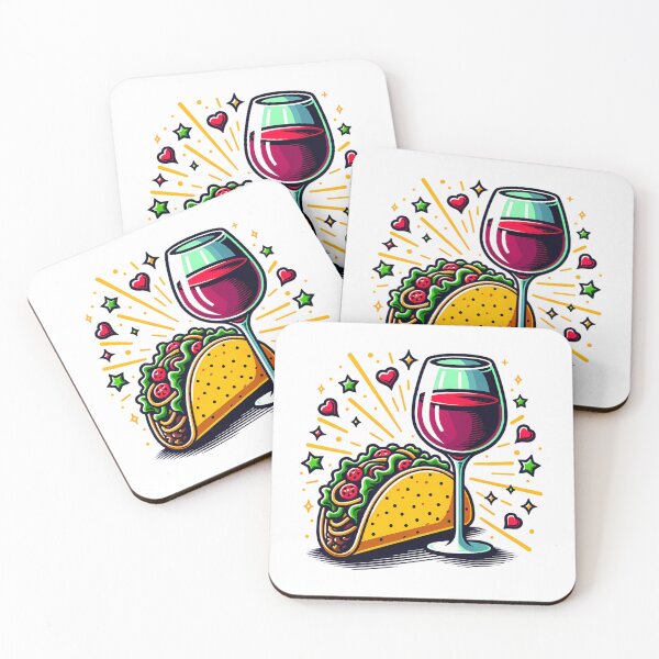 Item preview, Tacos and Wine designed and sold by PeelZinc.