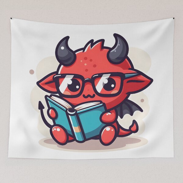 Item preview, Kawaii Chirpy Demon With Glasses designed and sold by CanvasCutie.