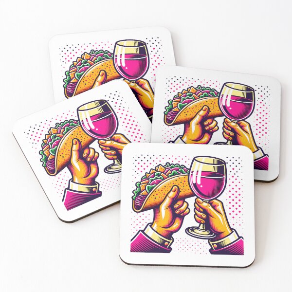 Item preview, Tacos and Wine designed and sold by PeelZinc.