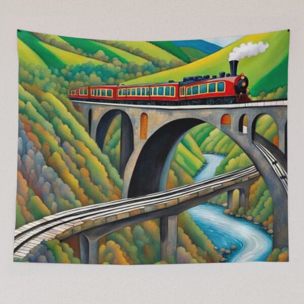 Item preview, Train crossing ravine designed and sold by George Hutton Hunter.
