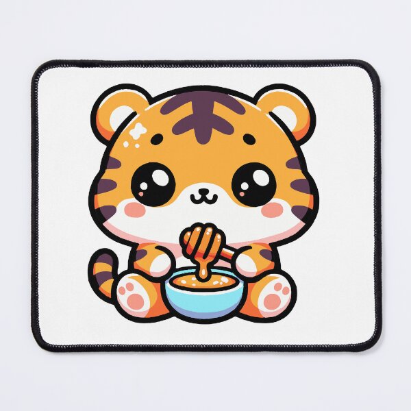 Item preview, Kawaii Tiger Cub Eating Honey designed and sold by PeelZinc.