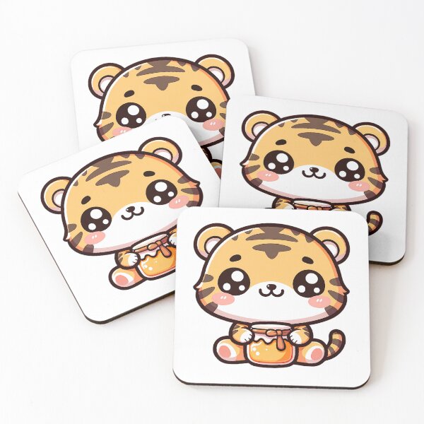Item preview, Kawaii Tiger Cub Eating Honey designed and sold by PeelZinc.