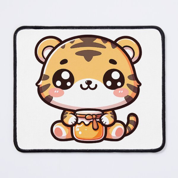 Item preview, Kawaii Tiger Cub Eating Honey designed and sold by PeelZinc.