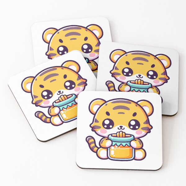 Item preview, Kawaii Tiger Cub Eating Honey designed and sold by PeelZinc.