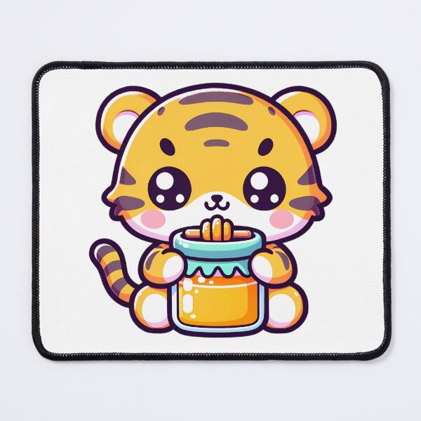 Item preview, Kawaii Tiger Cub Eating Honey designed and sold by PeelZinc.