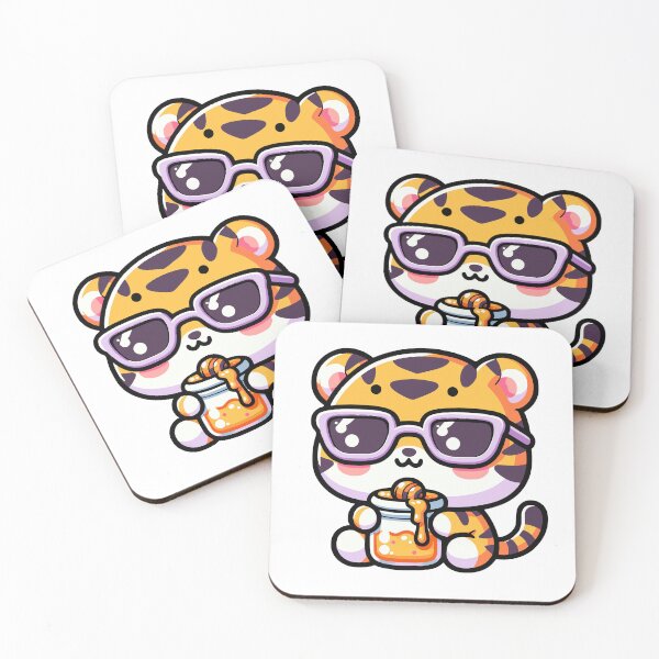 Item preview, Kawaii Tiger Cub Eating Honey designed and sold by PeelZinc.