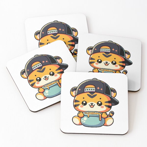 Item preview, Kawaii Tiger Cub Eating Honey designed and sold by PeelZinc.