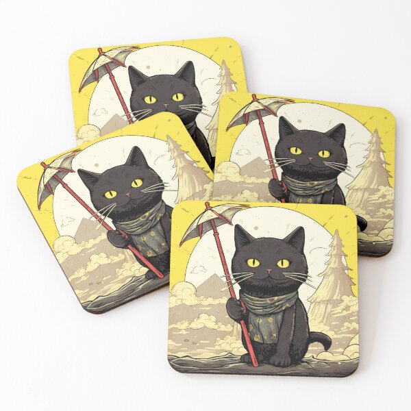 Item preview, Asian inspired Black Cat Artwork designed and sold by CircaSassy.