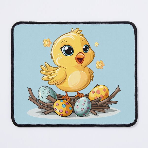 Item preview, Yellow Bird on Nest of Easter Eggs designed and sold by LarkspurAndTea.